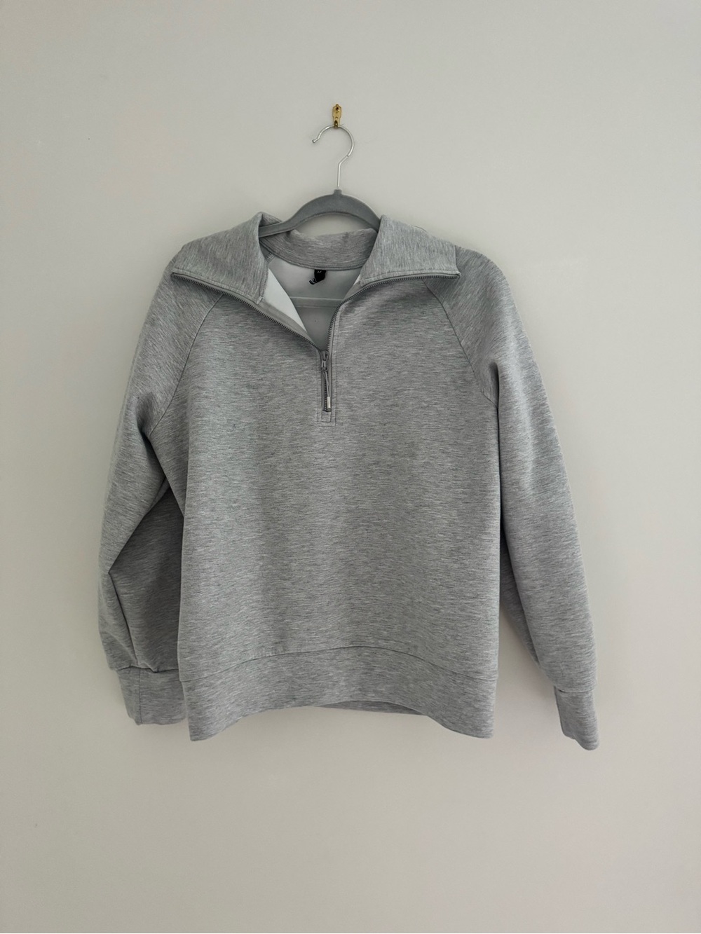 Trendy Threads Gray Half Zip Sweatshirt Pullover Clean Girl Athleisure Cozy